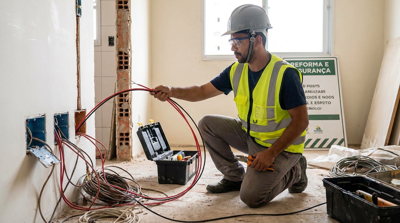 Substituição de fios antigos em Canoas‑RS